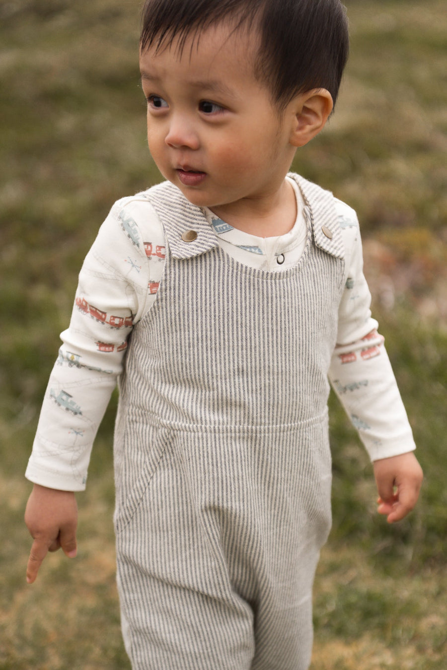 Railroad Baby Overall - Railroad Stripe