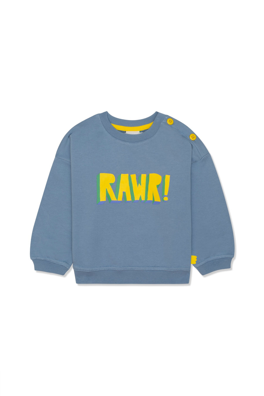 Rawr Kid Summer Sweatshirt Faded Denim