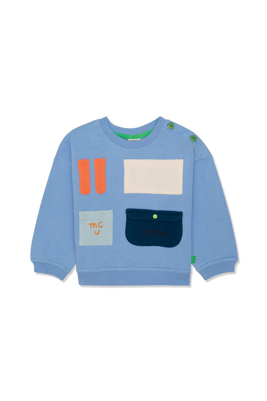 Pockets Kid Summer Sweatshirt Della Blue / Multi