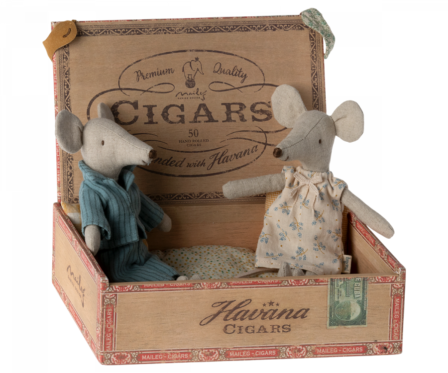 Mum & dad mice in Cigarbox