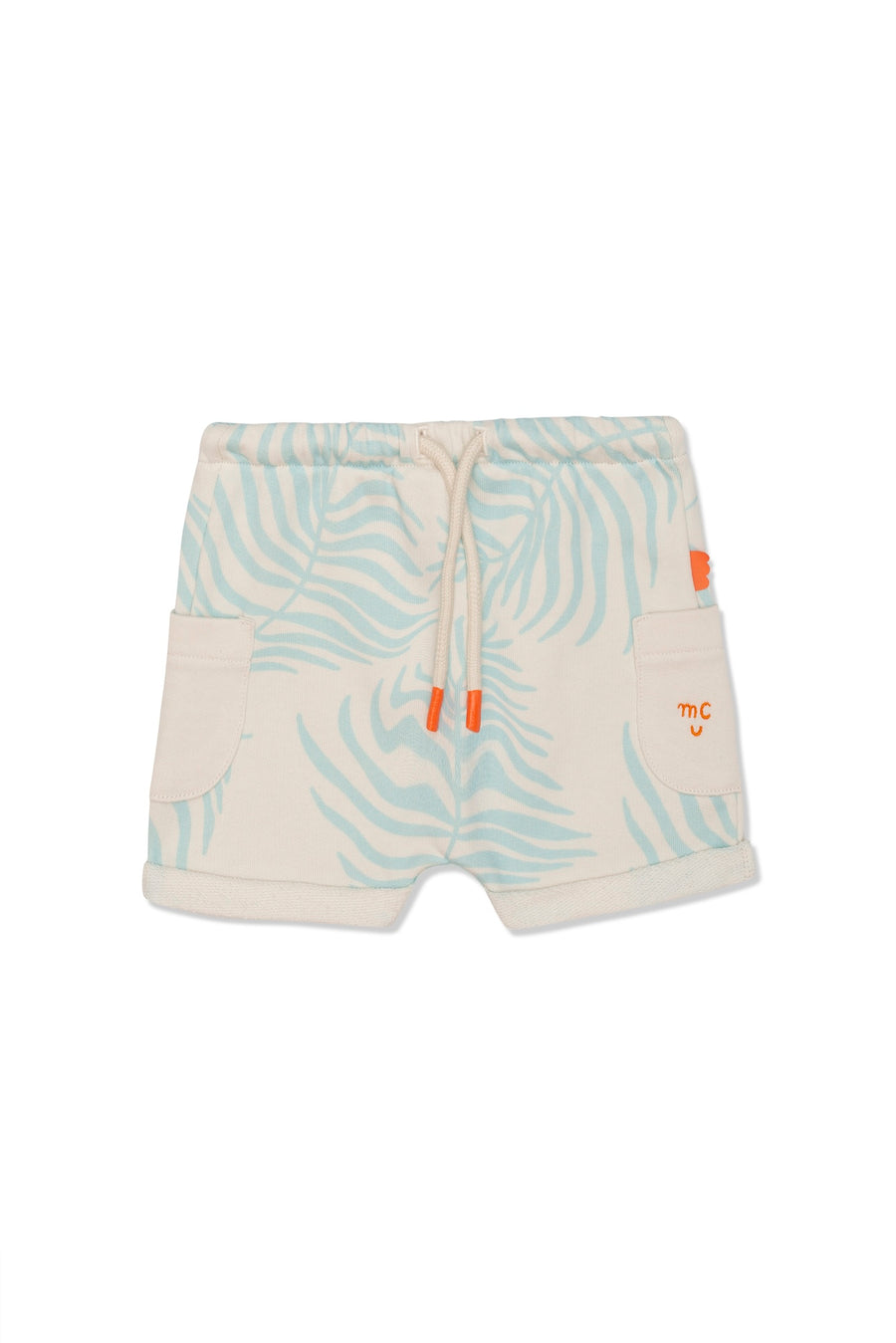 Palm Leaf Baby Pocket Short Natural / Sterling Blue