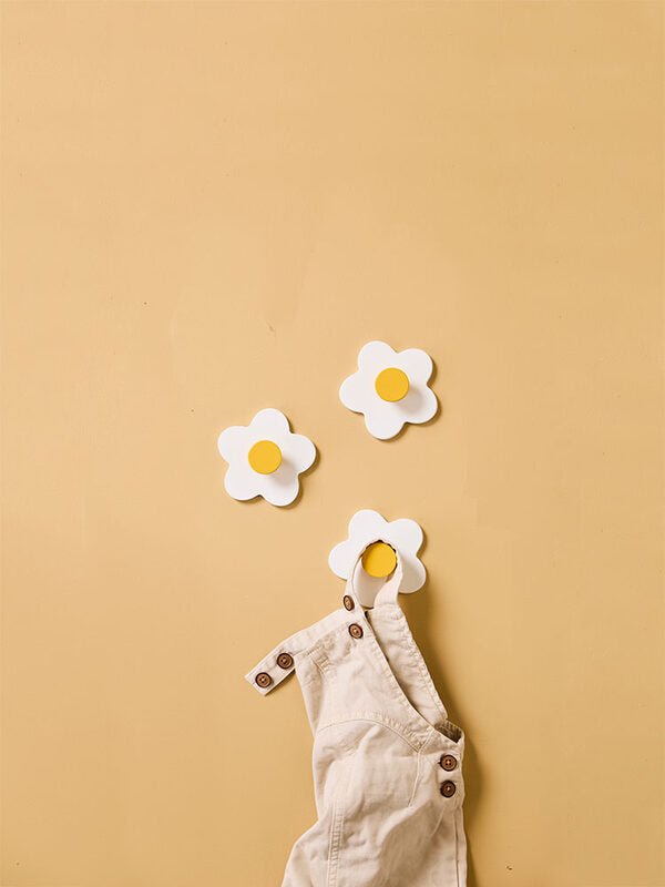 Patère hook fleur blanc 3 pcs
