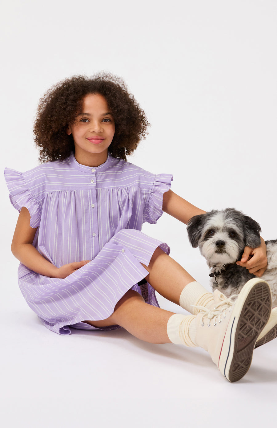 Dress Cortny Purple Rail Stripe