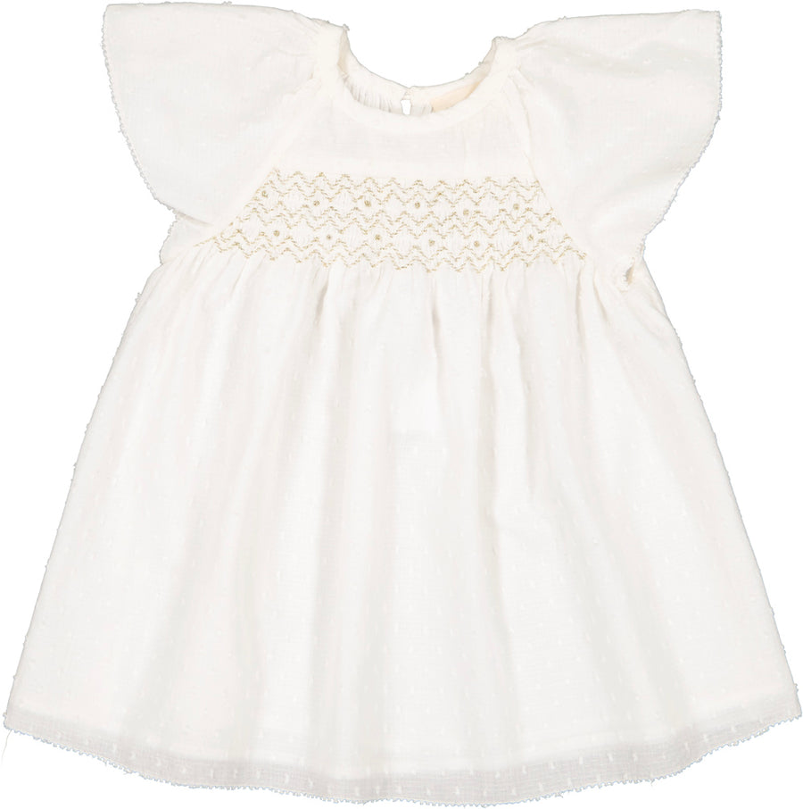 Dress Donna Plumetis Off White