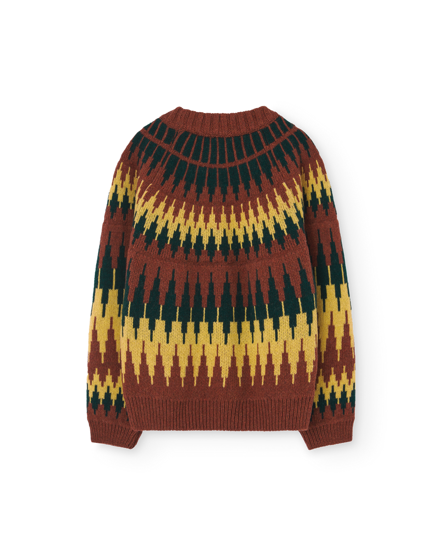 Zig Zag Bull Kids Sweater Brown