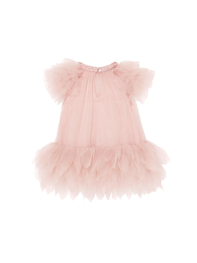 Bebe Abu Dhabi Glitter Tulle Dress Crystal Pink