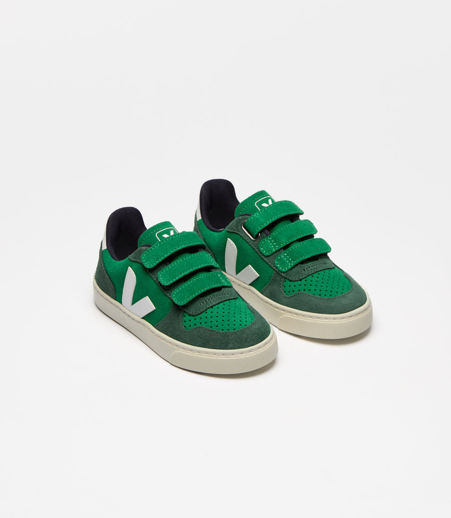 V-10 Suede Emeraude White