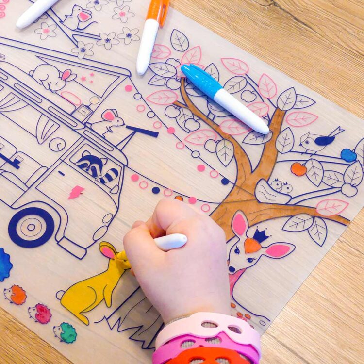 Dream Van – Set De Table À Colorier