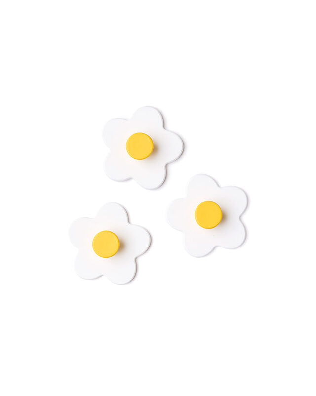 Patère hook fleur blanc 3 pcs
