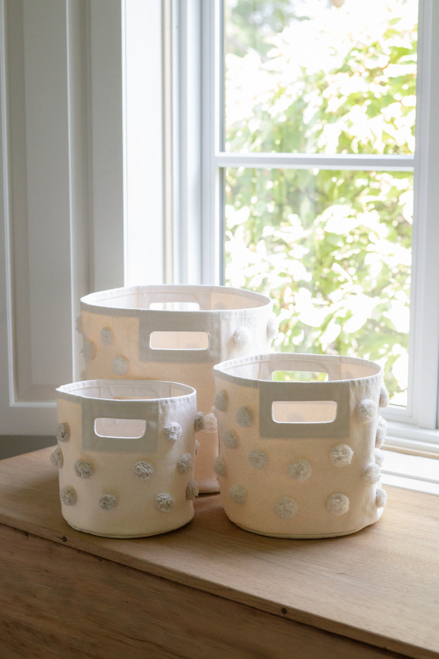 Storage Bin Pom Pom Basket - Pint - Natural