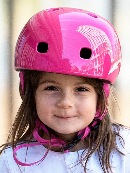 Casque Rose Framboise Brillant - Lumière LED Intégrée