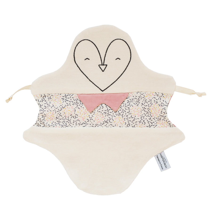Doudou Pingouin Rose Confettis